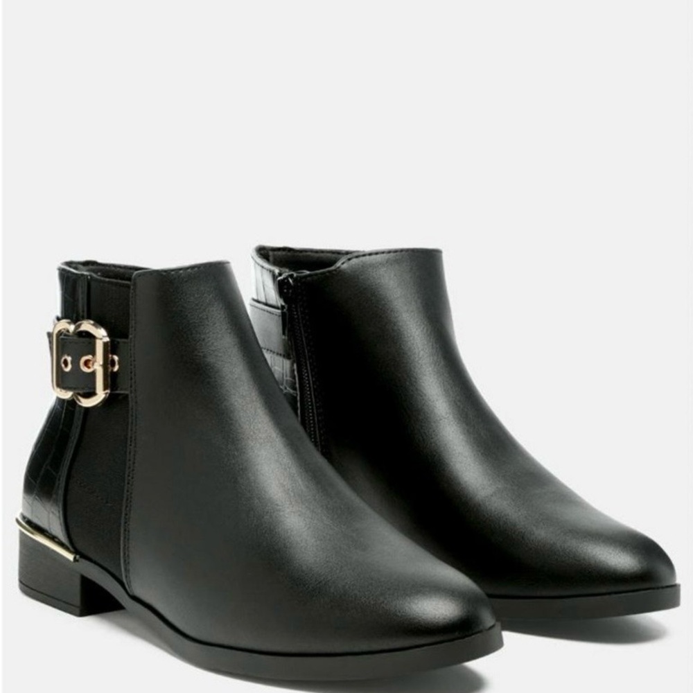 London Rag Womens Frothy Buckled
Ankle Boots With Croc Detail Size 7.5 NWT